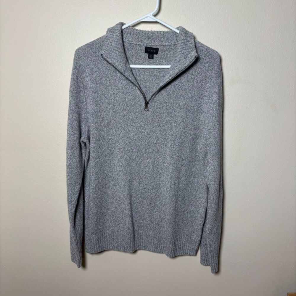 banana republic mens quarter zip wool blend sweater size M grey